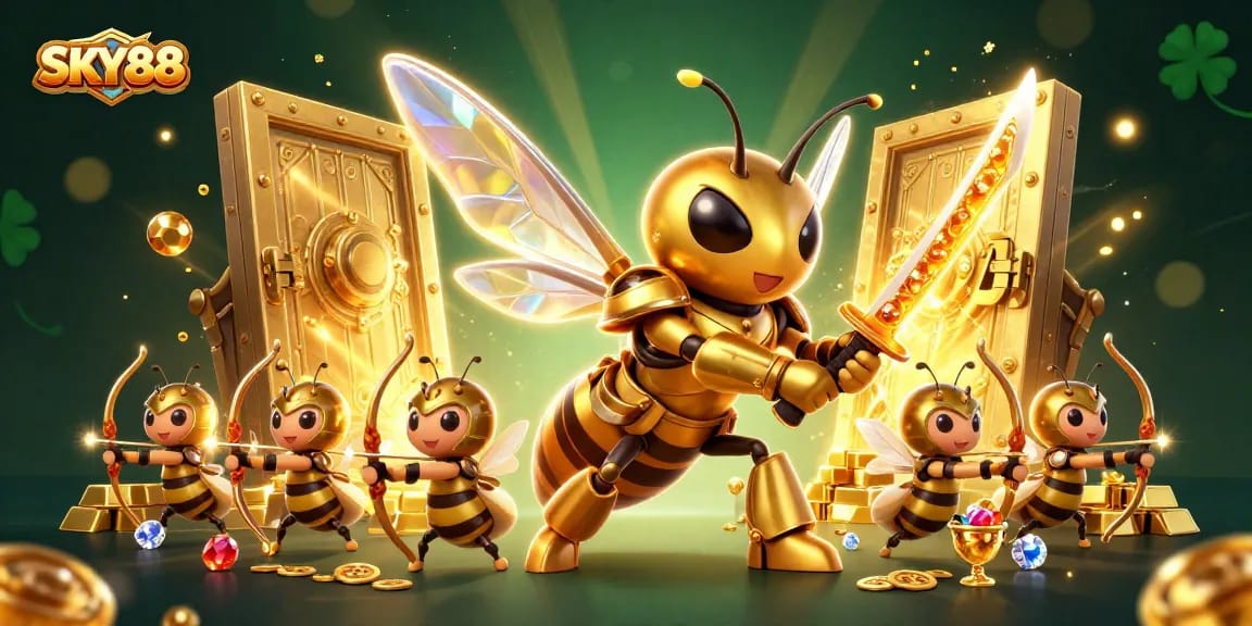 Experience thrilling adventures with SKY88 as the giant hornet and bee archers claim treasure.