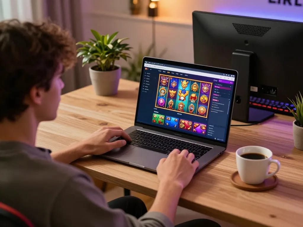 Engaged player enjoying the interactive gaming experience on open88.com with dynamic slot visuals.