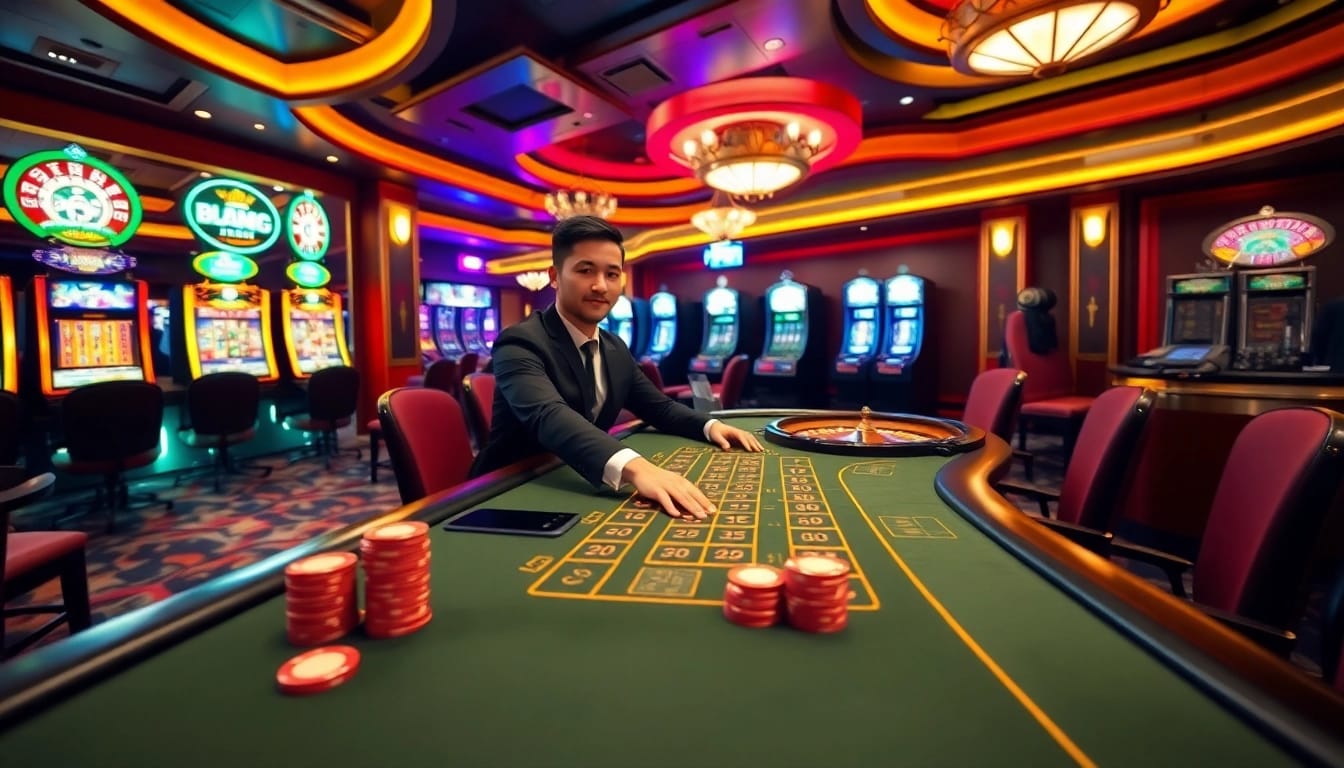 Experience thrilling gameplay at https://13win.group/ with vibrant casino visuals, including blackjack tables and roulette wheels.