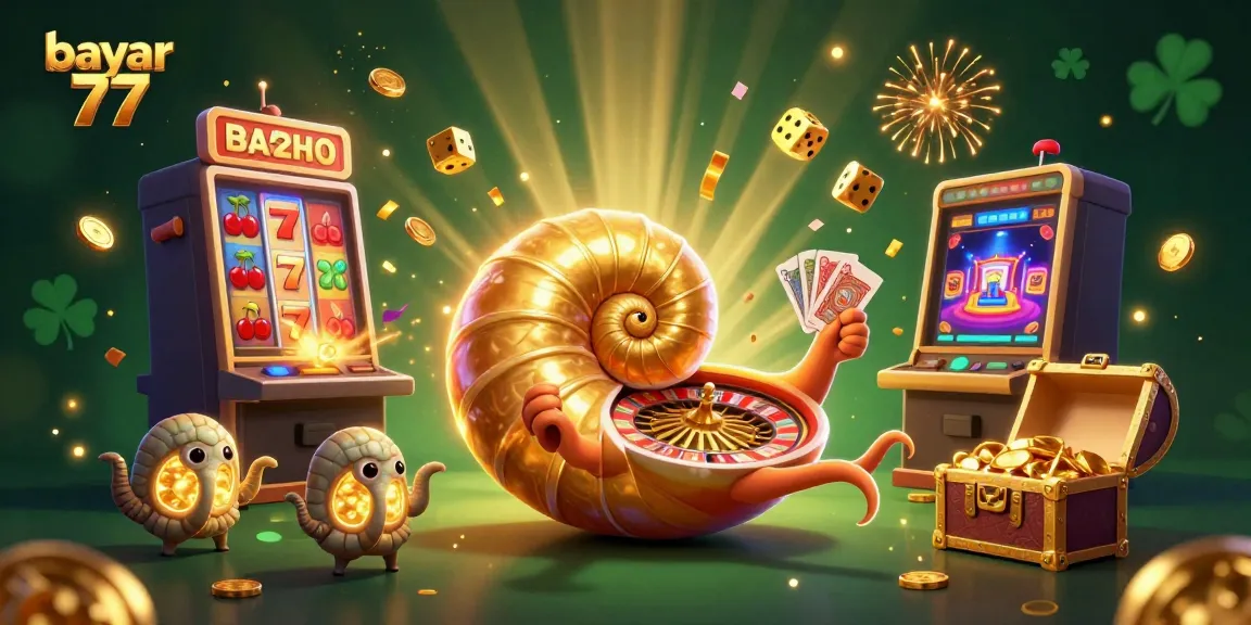 Experience the excitement of bayar 77 with a vibrant jackpot-themed casino scene featuring a giant nautilus.