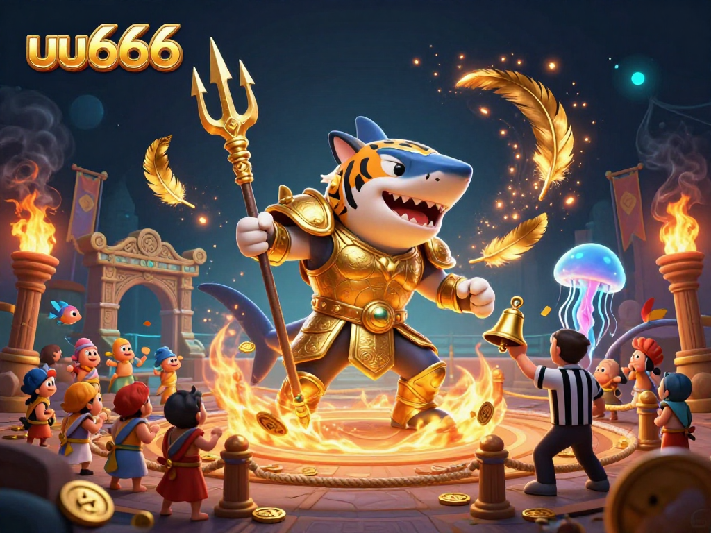 Experience thrilling casino adventures with uu666 featuring a shark gladiator in an epic underwater scene.