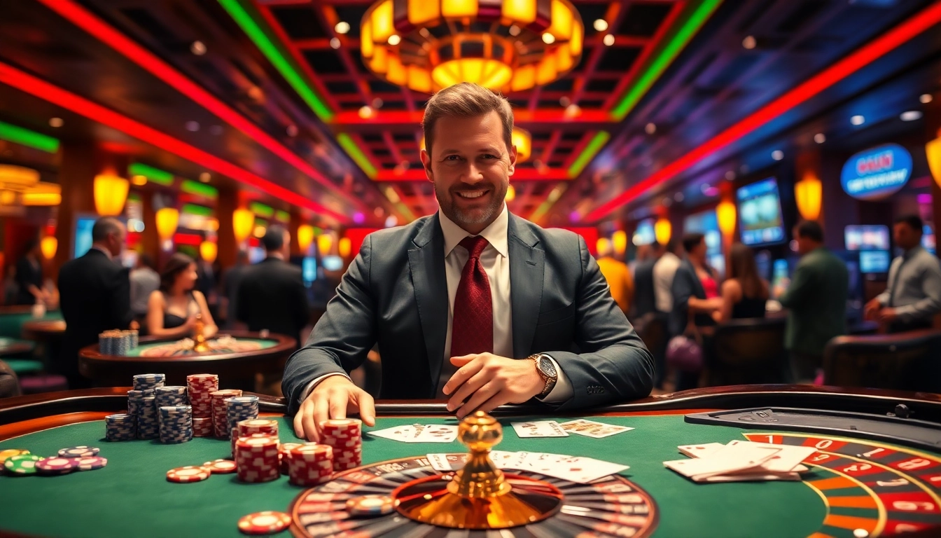Engaging game at a casino table showcasing e2bet vip experience with colorful chips and professional dealer.