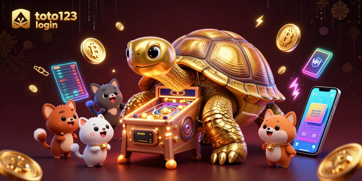 Experience thrilling gameplay with toto123 login, featuring a vibrant, playful 3D casino scene.