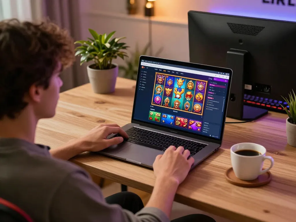 Engaged player enjoying the interactive gaming experience on open88.com with dynamic slot visuals.