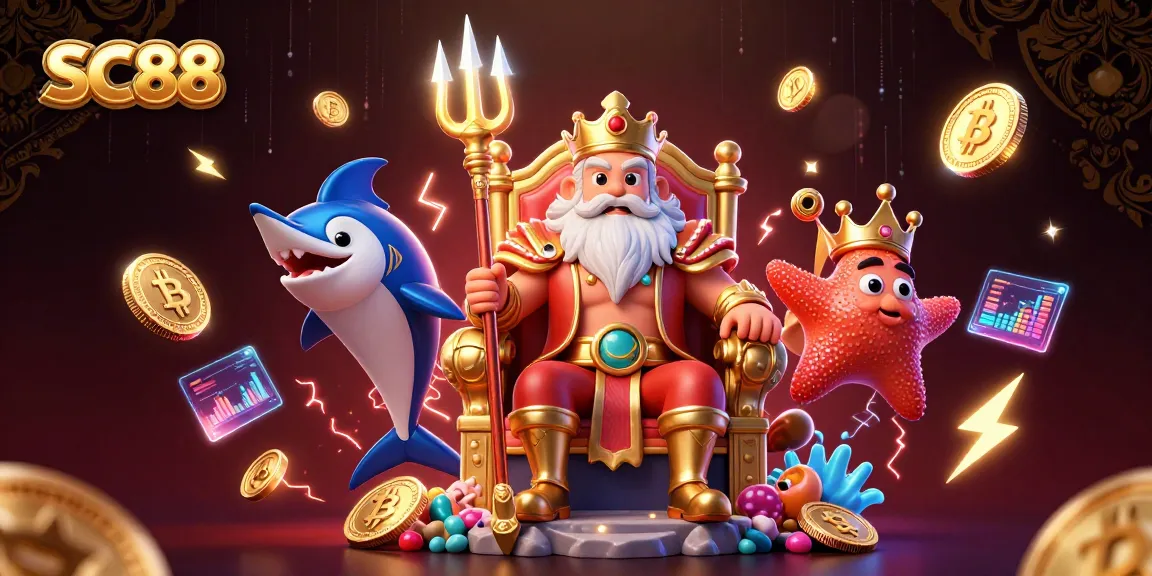 Engage with SC88 by exploring vibrant casino elements around Neptune and his crew.