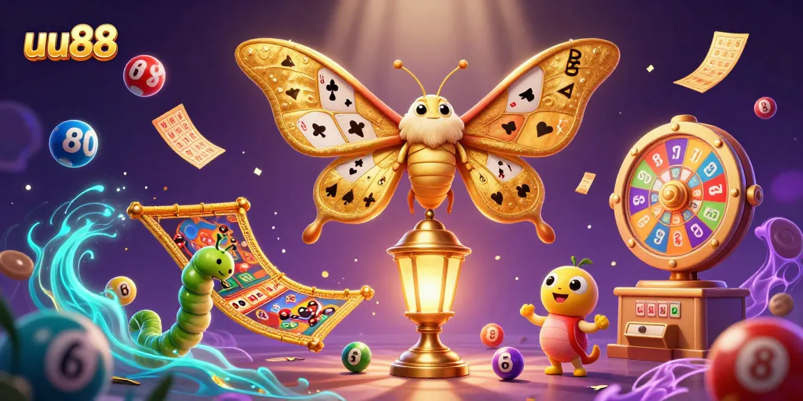 Spin and win with uu88's vibrant casino scene, featuring dynamic lottery balls and rich gaming elements.