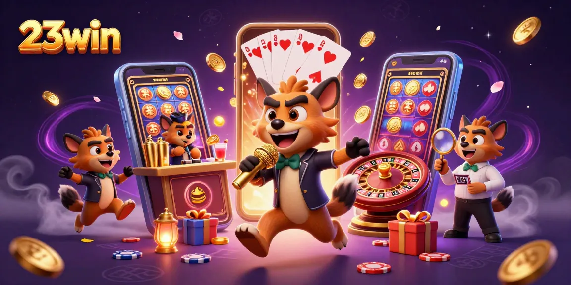 Generate excitement at 23win with casino games and dynamic hyena characters.