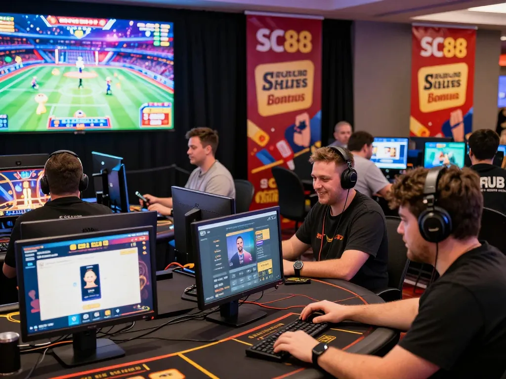 Engaged players enjoying SC 88 online gaming experience with vibrant graphics and mobile app convenience.