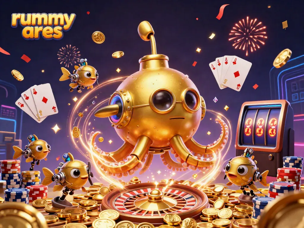 Experience rummy ares through captivating gameplay featuring golden kraken and dynamic casino elements.