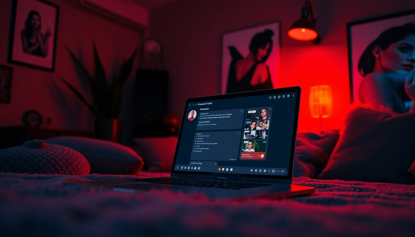 Engaging workspace showcasing NSFW character AI interactions with an artistic flair.