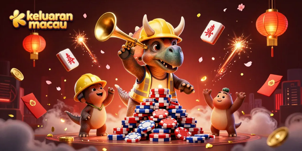 Menghadirkan keluaran macau dalam ilustrasi 3D yang penuh warna dengan karakter unik dan elemen perjudian.