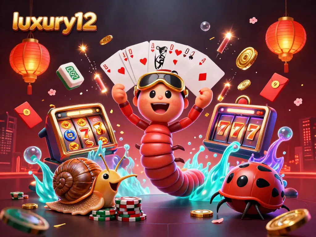 Menangkan permainan slot di luxury12 dengan dealer karakter kartun dan suasana casino yang meriah.