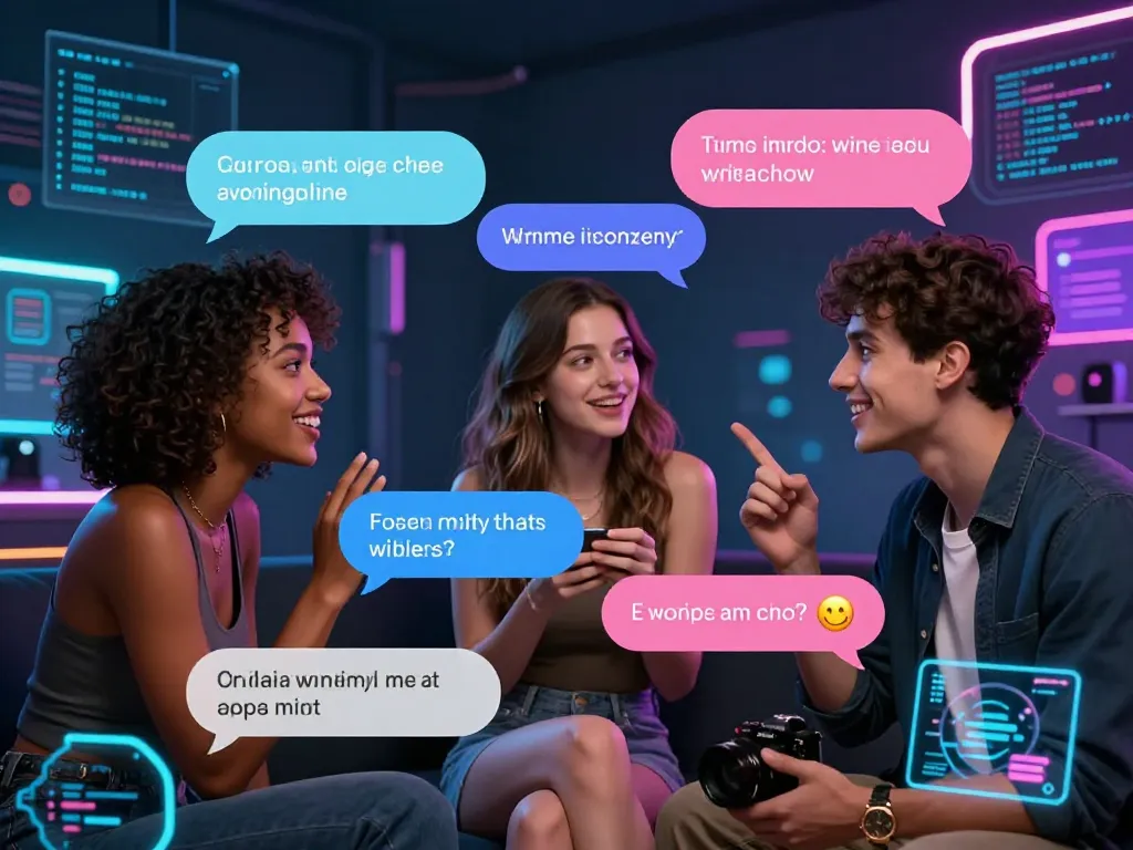 Engaging sex chat AI avatars in a vibrant, immersive digital environment enhancing user connections.