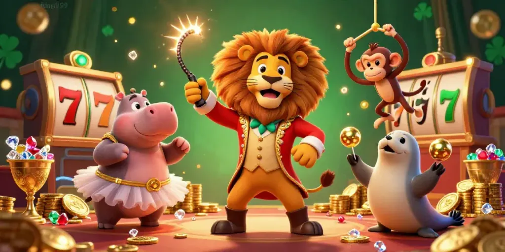 Menangkan jackpot saat bermain king999 dengan karakter lucu di latar kasino yang glamor.