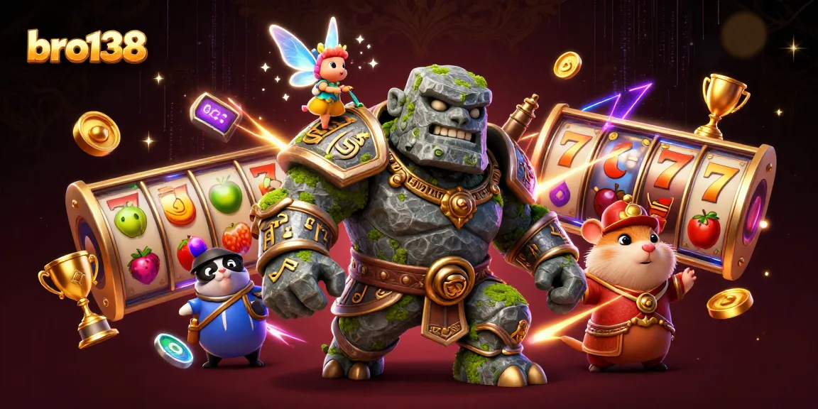 Experience the excitement of bro138 with a magical golem and dynamic slot elements.