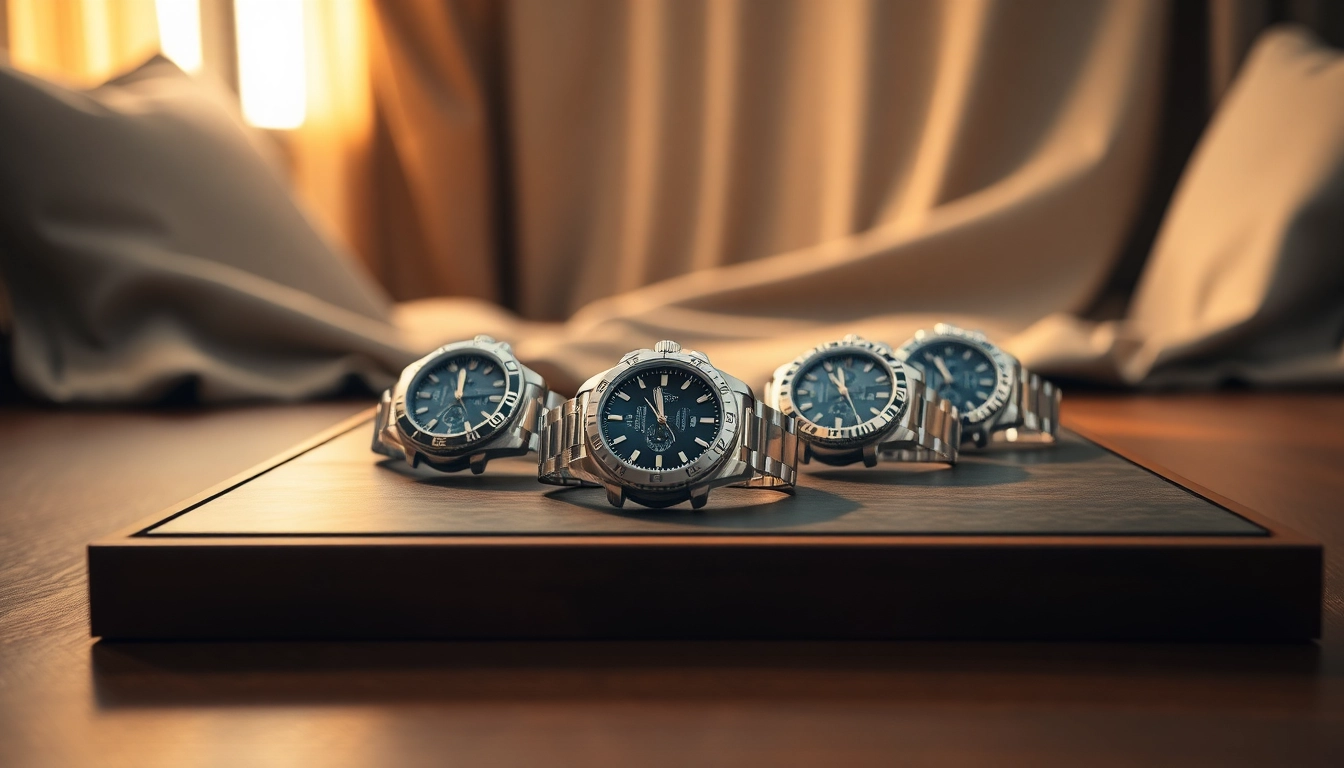 Showcasing replica watches with intricate designs and elegant appeal on a wooden table