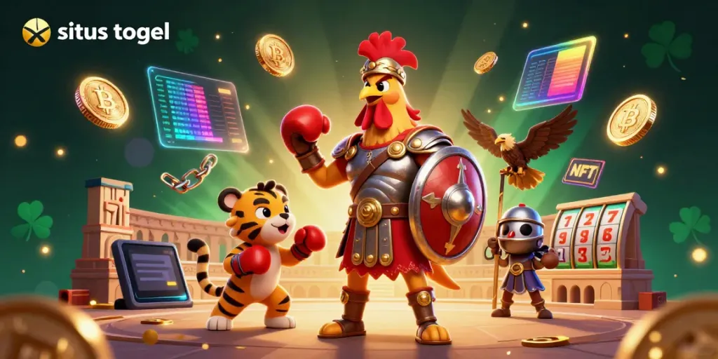 Engage in situs togel with a vibrant clash of game elements and dynamic characters in 3D.