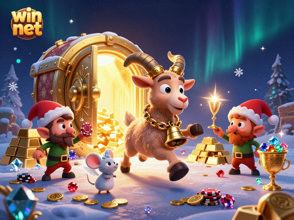 Experience the excitement of win net with Krampus and mischievous elves in a dazzling holiday-themed casino.