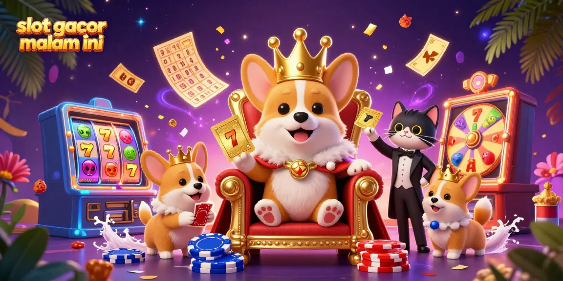 Experience the excitement of slot gacor malam ini with colorful slot reels and lively characters.