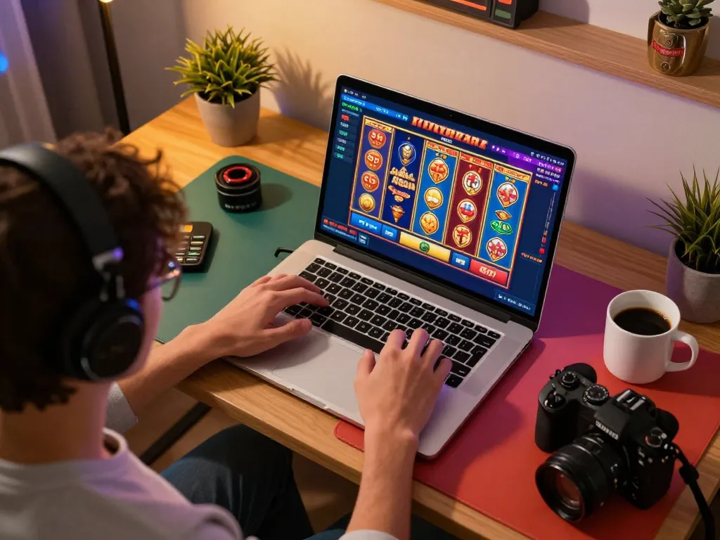 Engaging in the game 88i while playing online slots at home, showcasing a relaxed gaming setup with responsibility elements.