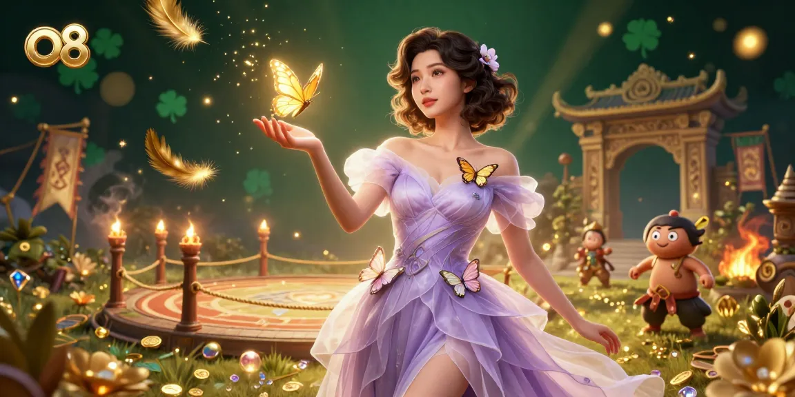 Experience thrilling gameplay at o8 casino featuring a vivid dynamic scene of an Asian woman and elements of excitement.
