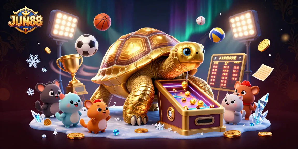 Experience thrilling gameplay at JUN88 with an exciting pinball machine featuring a golden tortoise.