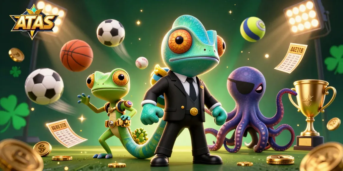 Engage in thrilling gaming action at ATAS Casino with vibrant 3D characters and dynamic sports betting elements.
