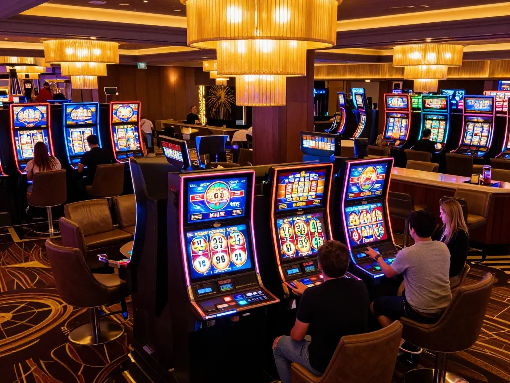 Players engaging with colorful slot machines at 32win for a thrilling gaming experience.
