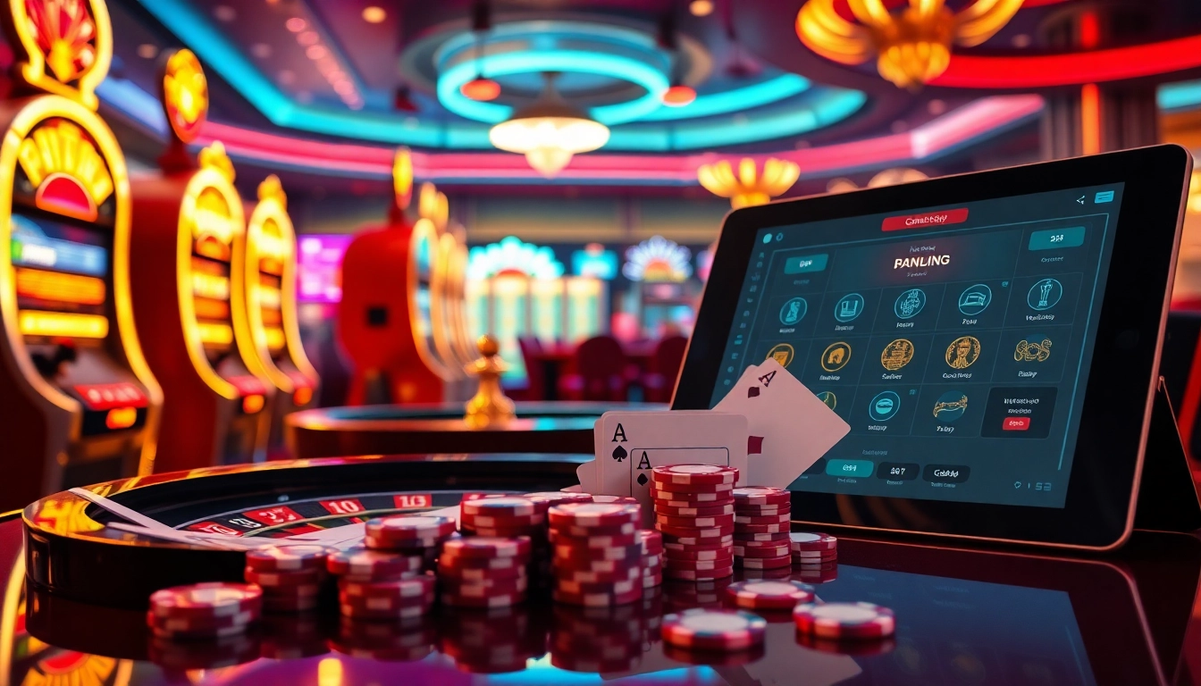 Players engaging with an immersive gaming experience during nohu90 đăng nhập at a luxury casino.