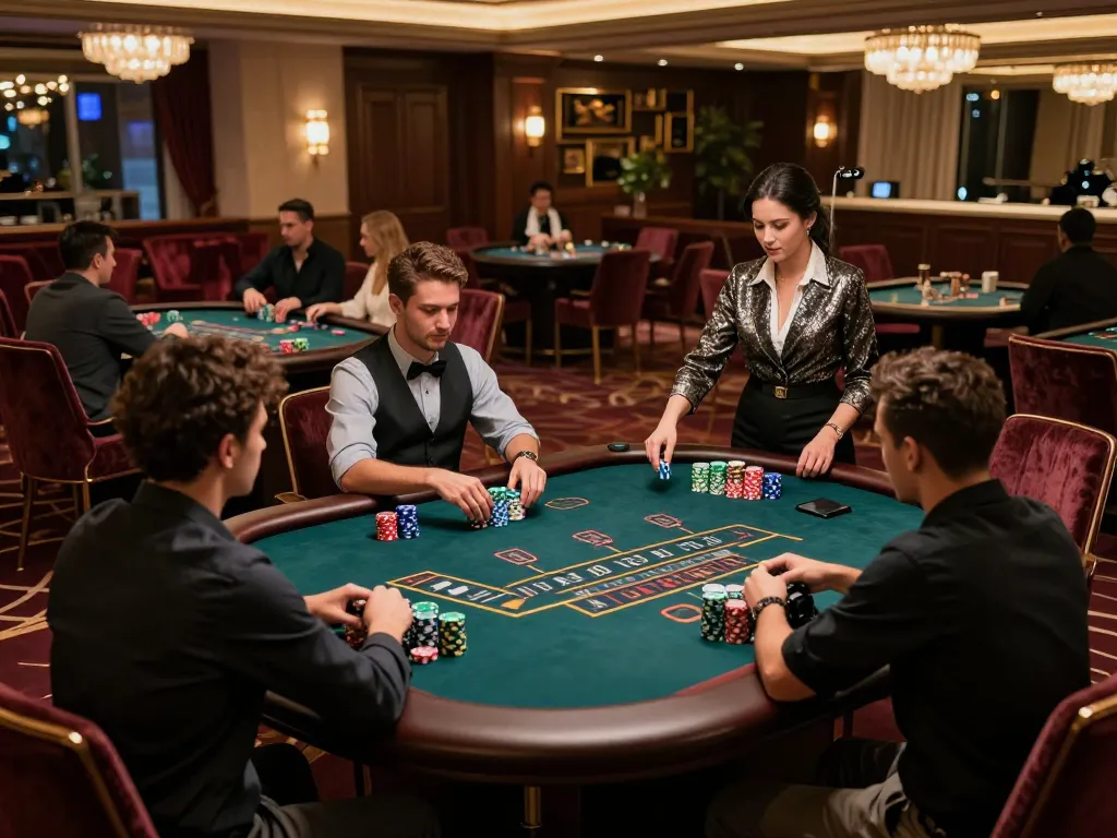 Experience high-stakes games like w188 vip blackjack in a luxurious casino setting with plush decor.