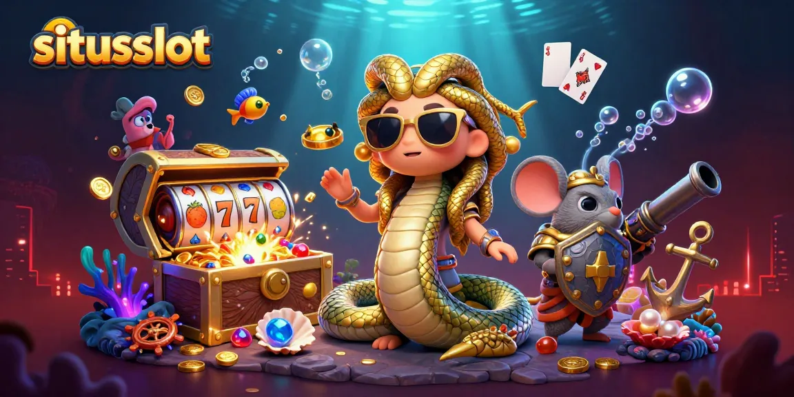 Mainkan situsslot dengan Medusa dan prajurit mouse dalam ilustrasi penuh warna dan detail.