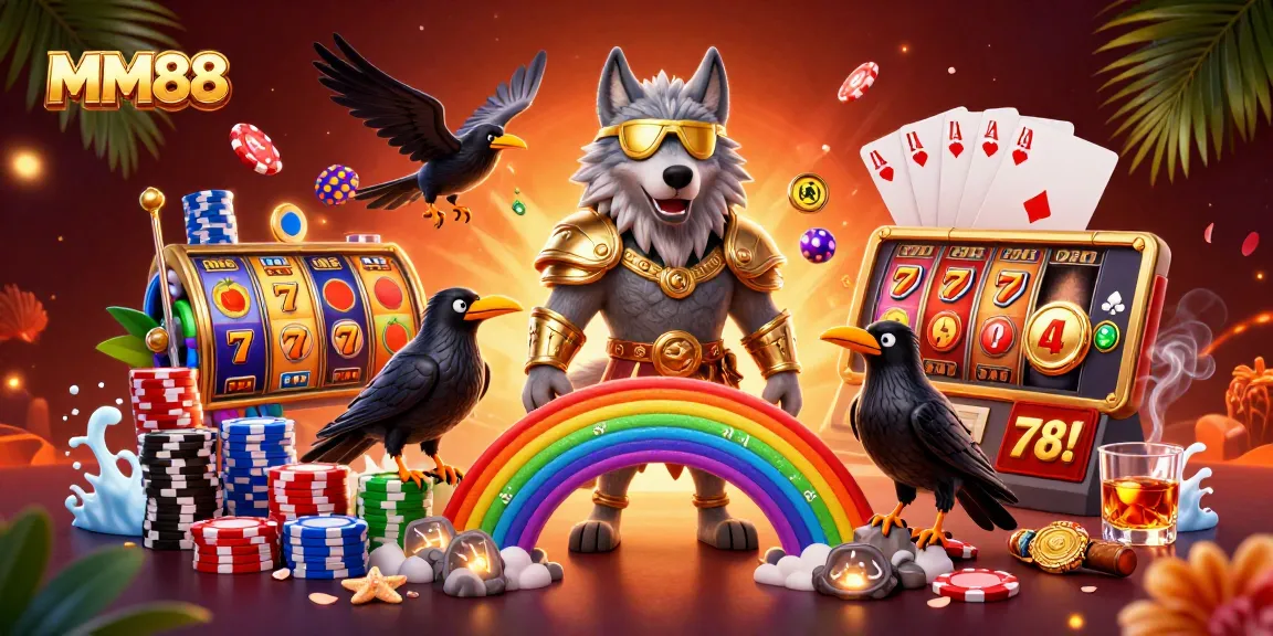 Experience thrilling gameplay at MM88 with a vibrant, dynamic casino-inspired 3D illustration featuring Odin.