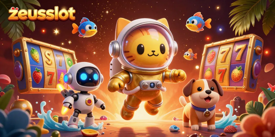 Experience thrill in zeusslot with lucky symbols and an astronaut cat adventure.