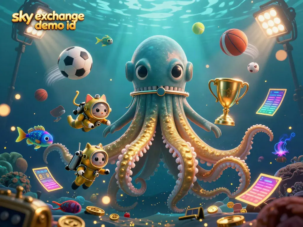 Experience the thrill of betting with a sky exchange demo id, featuring vibrant underwater sports elements and characters.