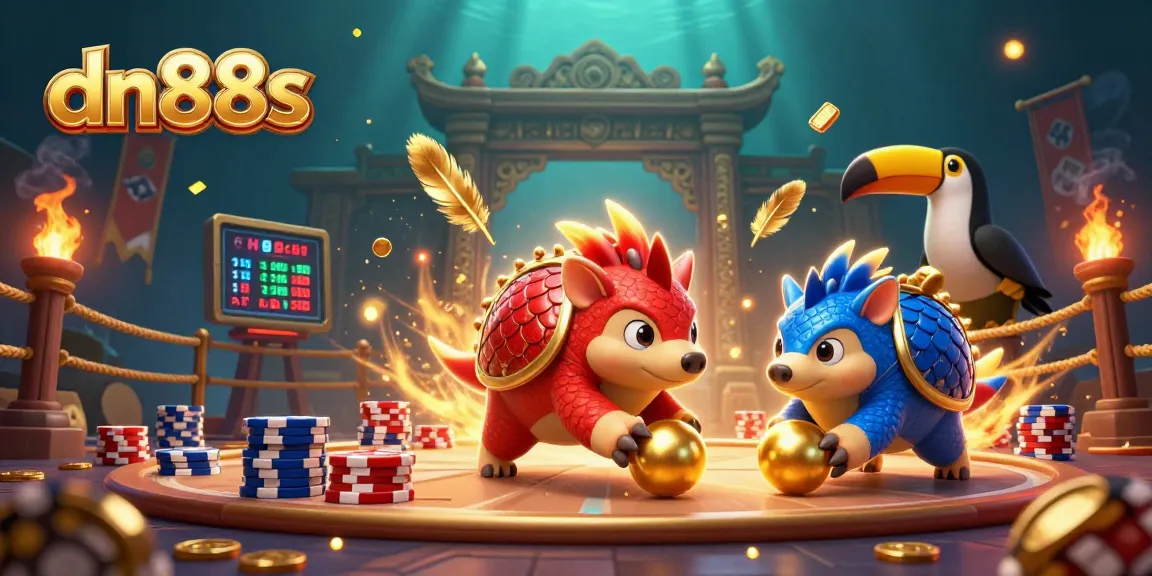 Engage in thrilling gameplay at dn88s with vibrant pangolin characters amid rich casino elements.