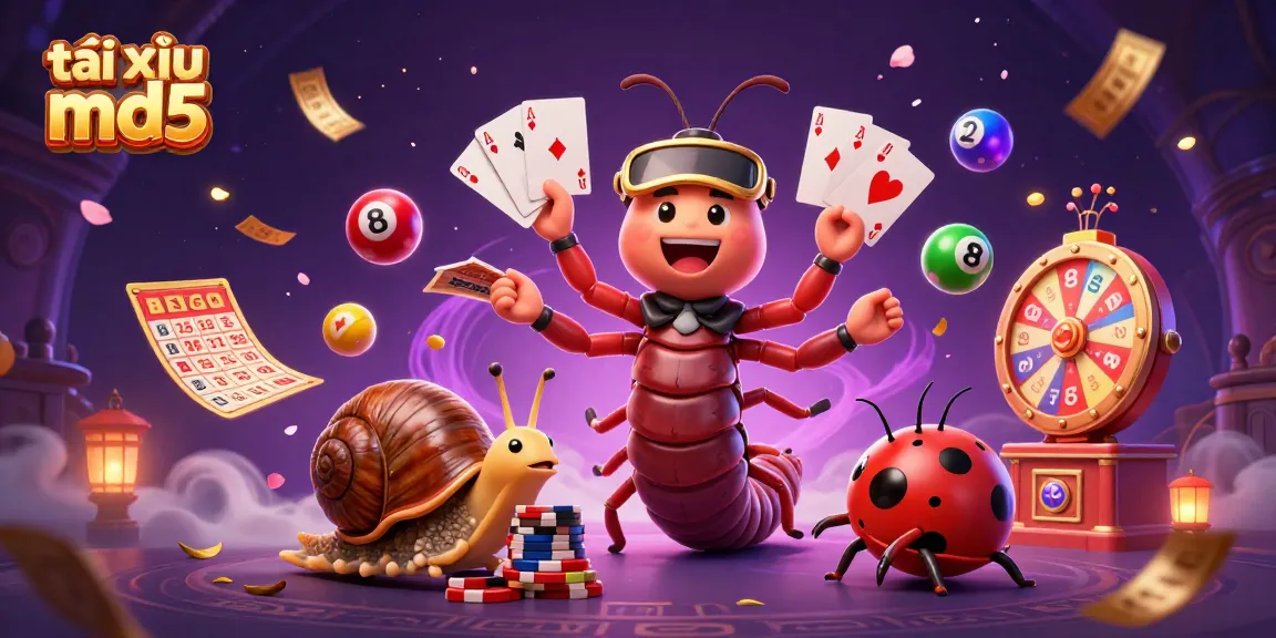 Experience the excitement of tài xỉu md5 with a dynamic game scene featuring colorful elements and energetic characters.