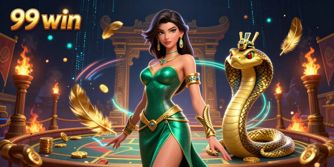 Experience the thrill of 99 win with an alluring casino scene featuring vibrant 3D elements and a captivating atmosphere.