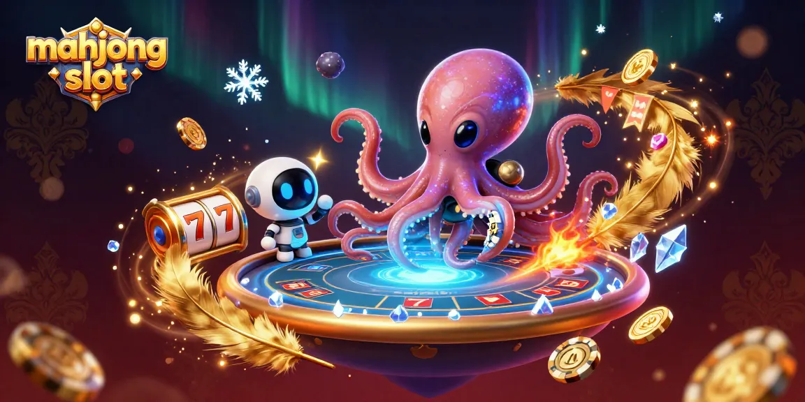 Play mahjong slot in a captivating alien casino with vibrant characters and dynamic elements.
