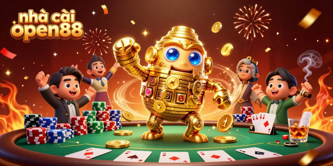 Engage with the vibrant gaming atmosphere at nhà cái open88, showcasing a dynamic casino scene with rich poker elements.