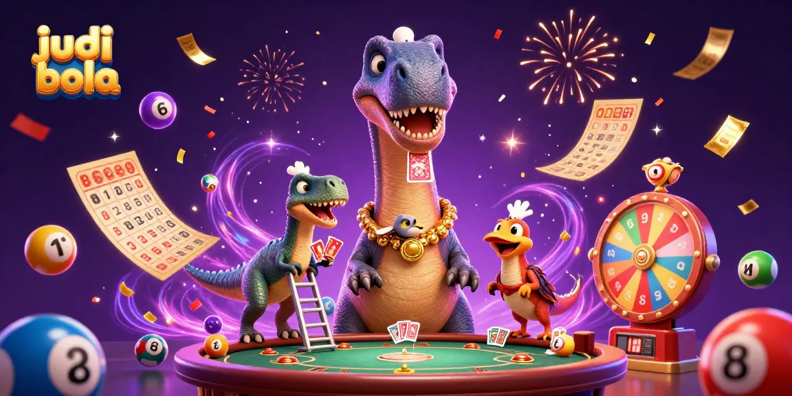 Experience judi bola excitement with a vibrant casino scene featuring dynamic characters and game elements.
