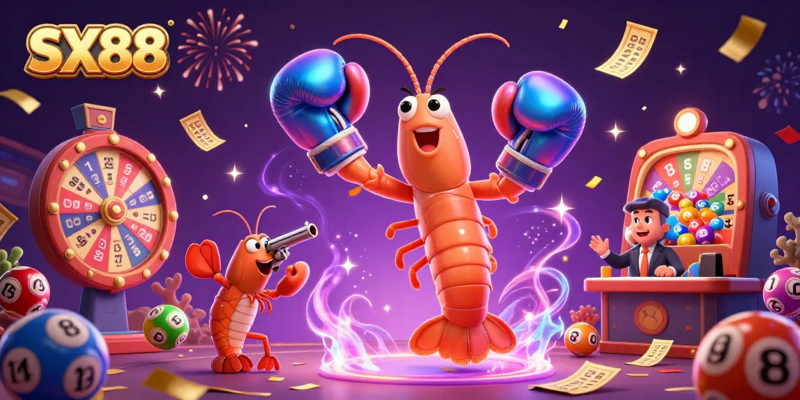 SX88 showcases vibrant gameplay with colorful elements and dynamic lottery visuals in a lively casino setting.