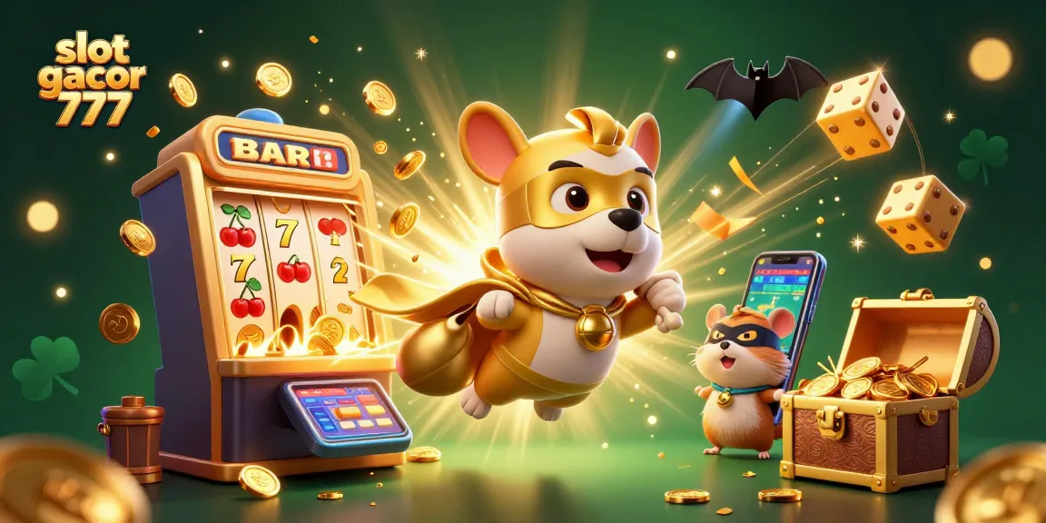 Engage with the action of slot gacor 777 through an immersive 3D illustration showcasing exciting casino elements.