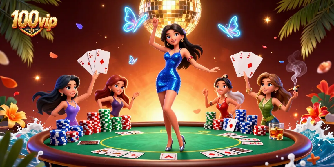 Feel the excitement at 100vip with vibrant casino scene featuring poker chips and dynamic energy.