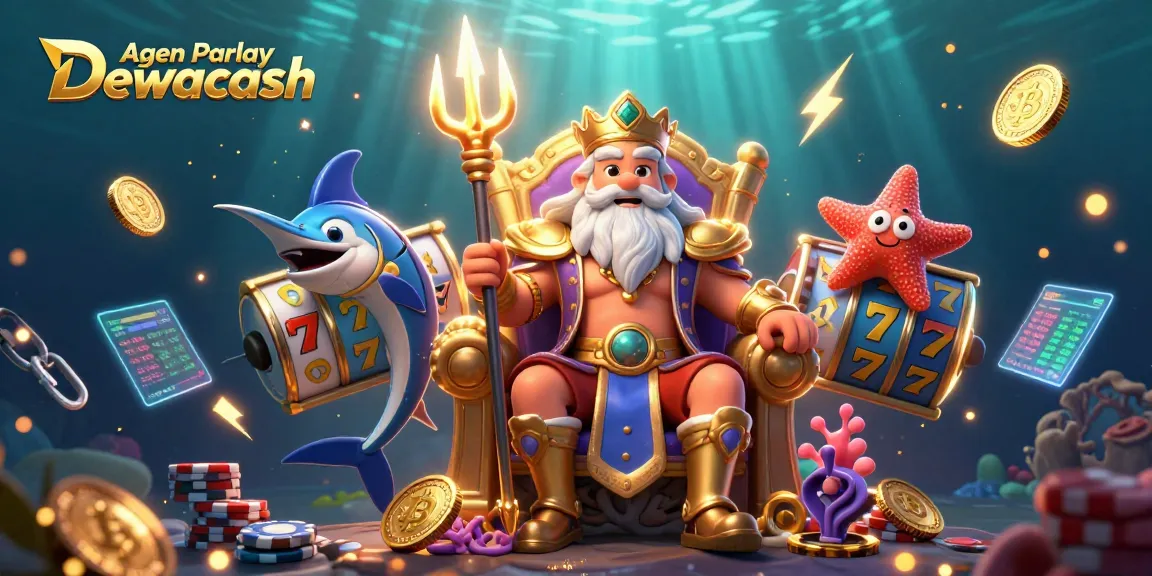 Agen Parlay Dewacash brings thrilling slots to life with Neptune, vibrant casino elements, and engaging characters.