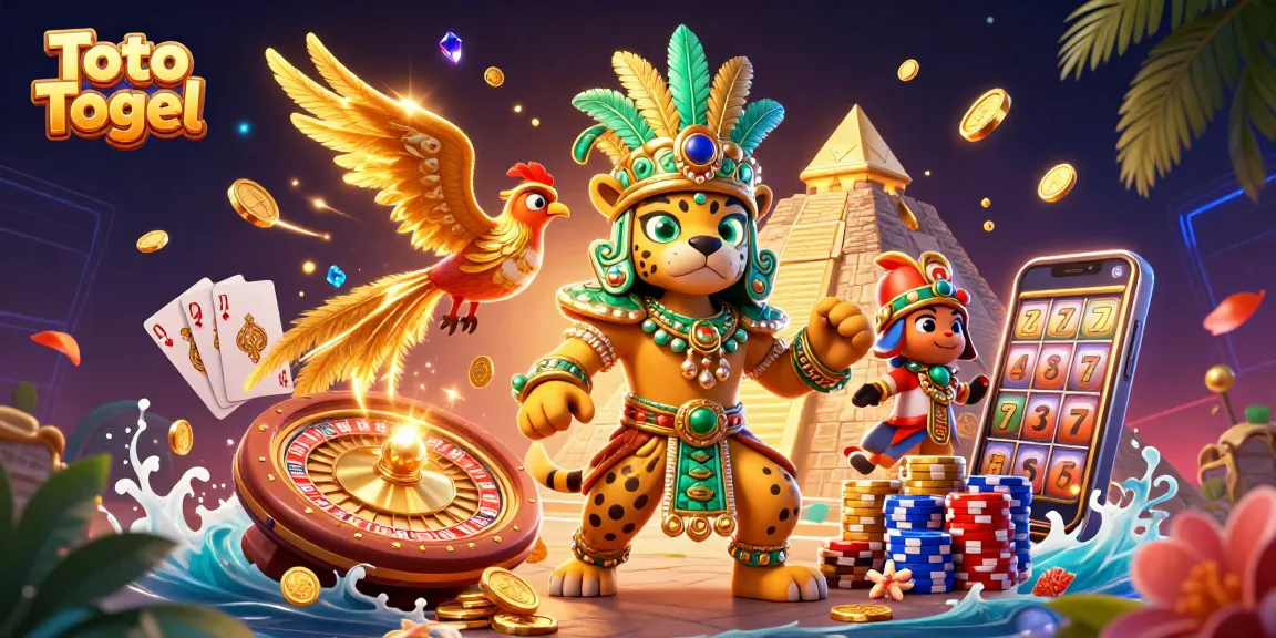 Menangkan Toto Togel dengan ilustrasi kasino penuh warna yang menampilkan jackpot dan berbagai permainan!
