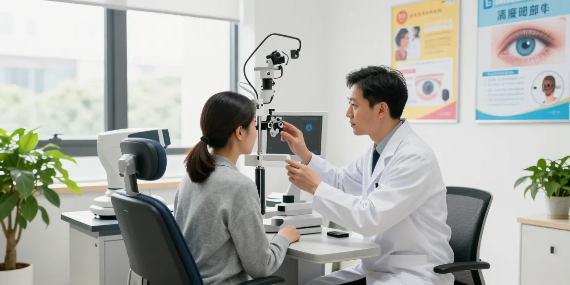 Patient receiving care at SNU Eye Clinic during an eye exam.