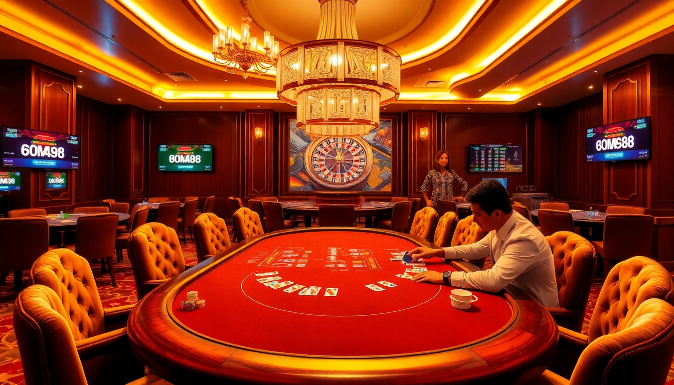Bong88 offers an exciting gambling experience at a vibrant casino table with high-stakes poker.