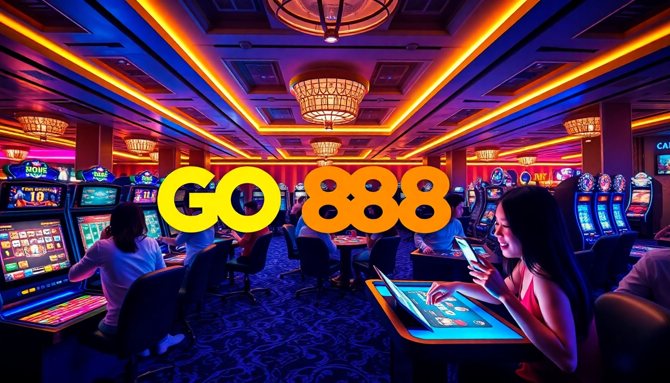 Exciting gaming experience at GO 88 with diverse players enjoying digital casino games.