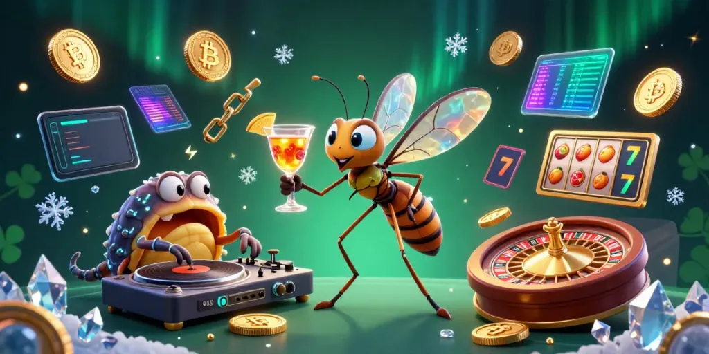 Engage with thrilling slot gameplay featuring a unique casino mascot in a vibrant 3D scene.