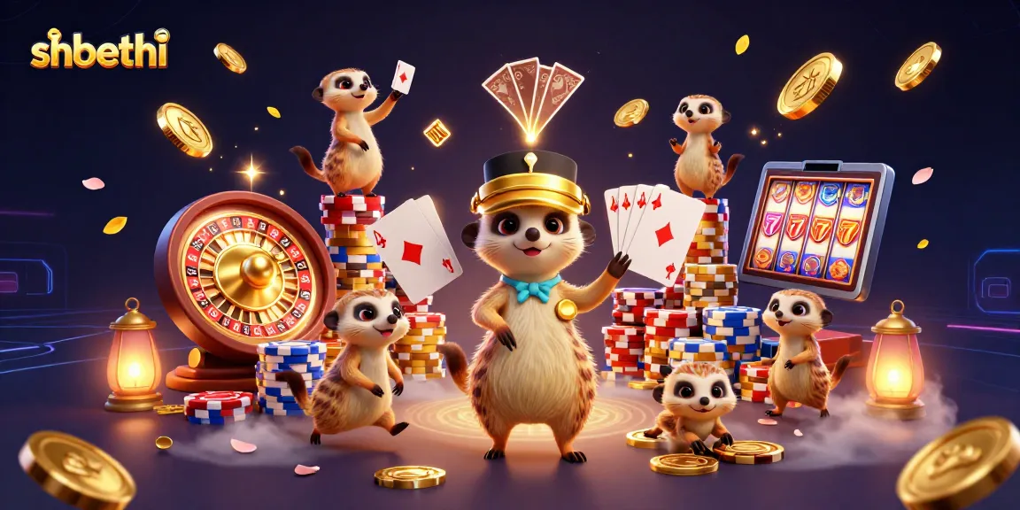 Experience the thrill of shbethi with dynamic meerkats running a vibrant casino, showcasing dazzling game elements.